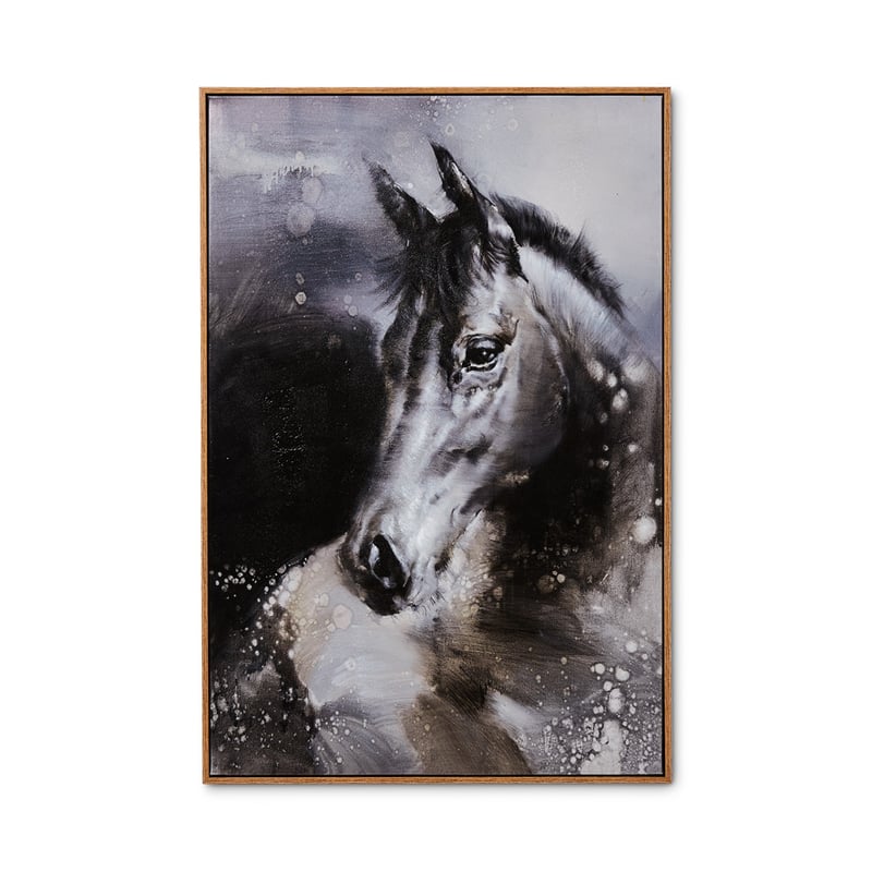 Wild Spirit Canvas Grey Cloud Stallion Wall Art