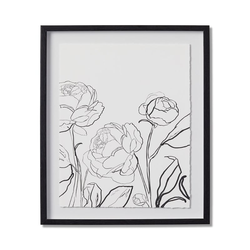 Whimsical Floral Ashphalt Peonies Wall Art