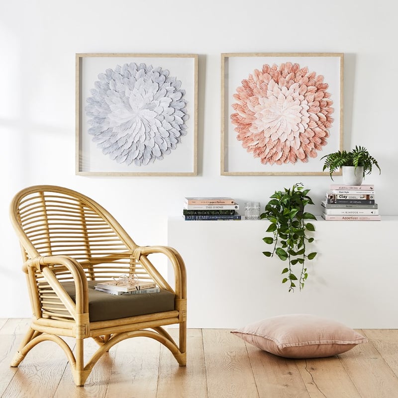 Feather Print Juju Dove Grey Paper Cut Wall Art