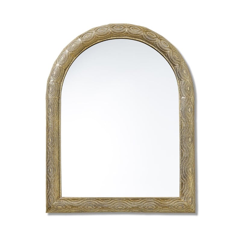 Taza Antique Gold Arch Mirror Round