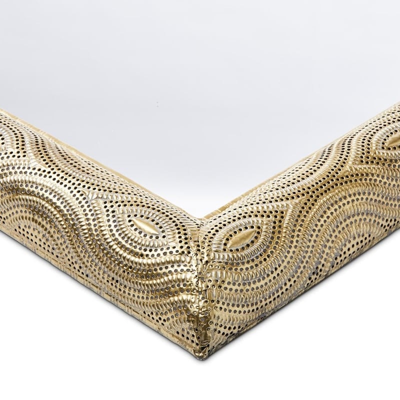 Taza Antique Gold Arch Mirror Round