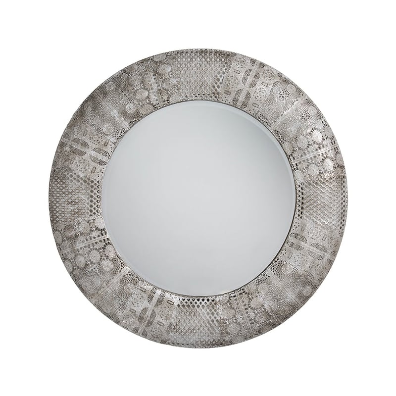 Boho Round Mirror Silver