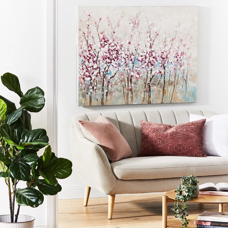 Blossom Painted Canvas Cherry Pink 
