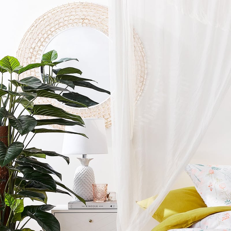 Woven Mirror Natural Rattan Round