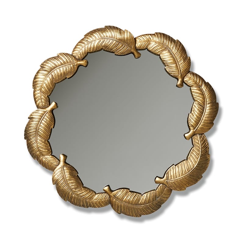 Feather Mirror Brass