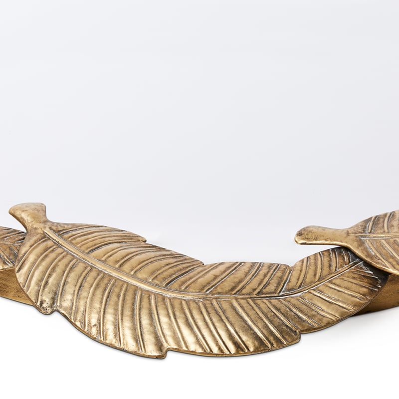 Feather Mirror Brass