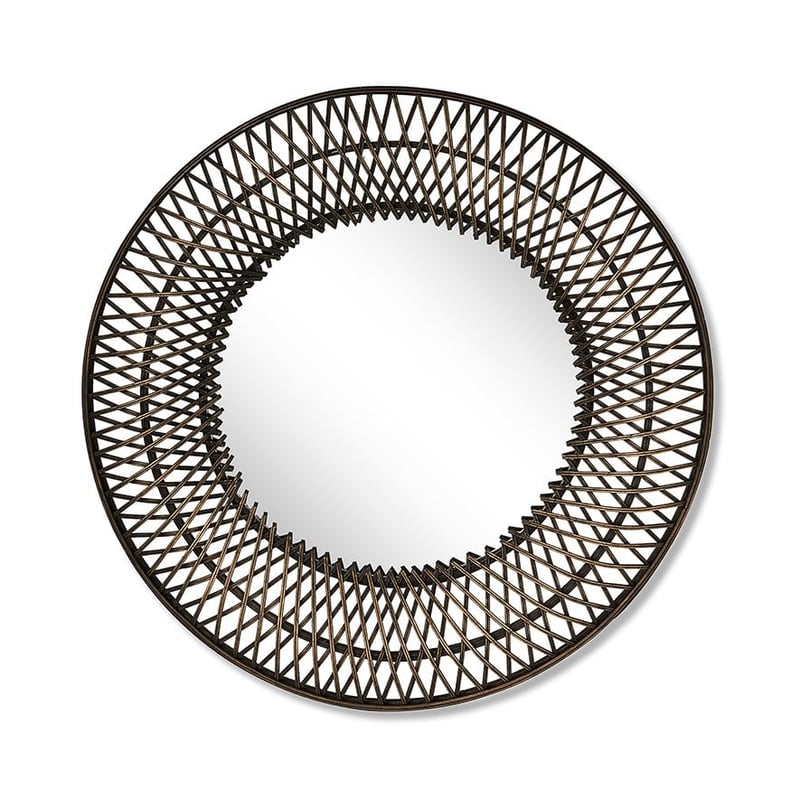 Crosshatch Woven Greywash Bamboo Mirror 