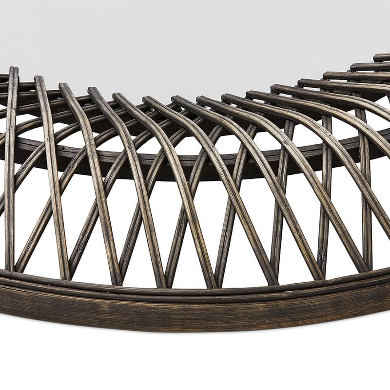 Crosshatch Woven Greywash Bamboo Mirror 