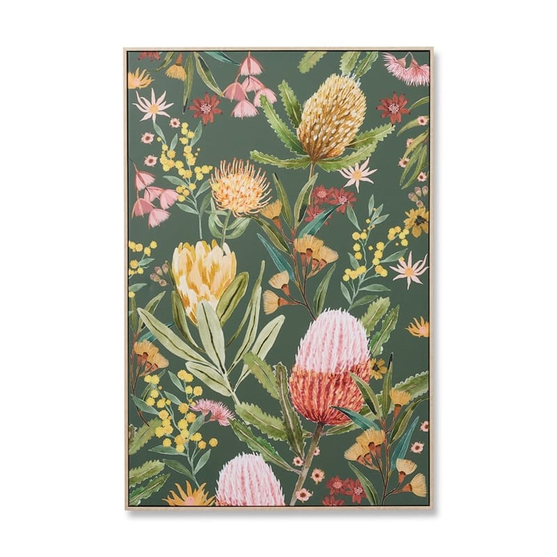 Australian Native Flora Forest Green Banksia Wall Art