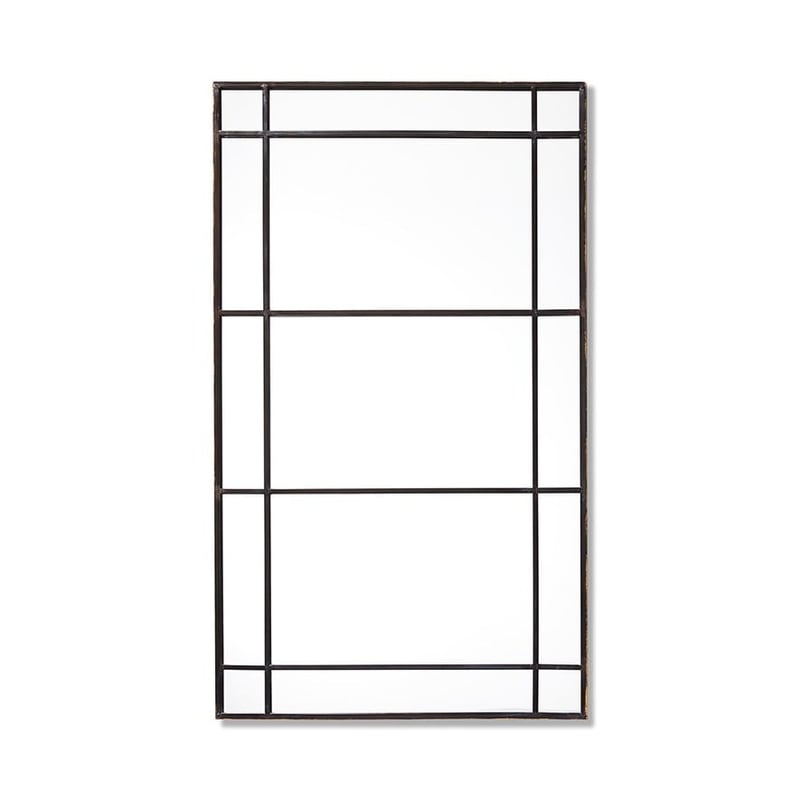 Industrial Black Rectangular Mirror