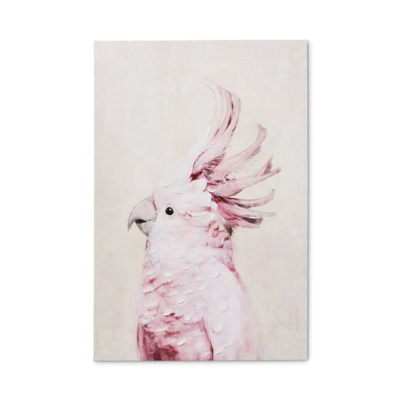 Wild Bird Canvas Blush Pink Cockatoo Wall Art