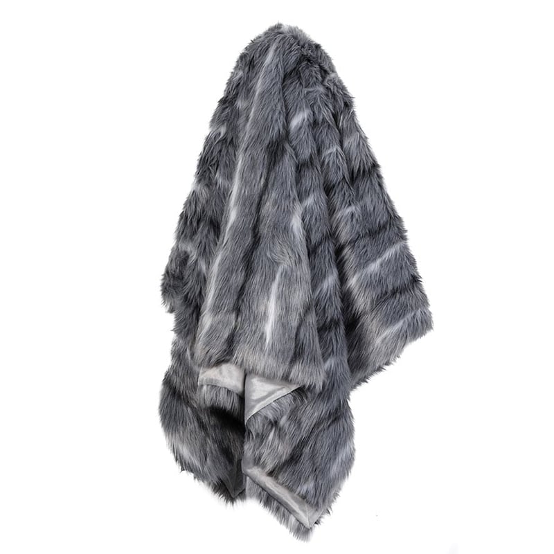 Montana Grey Stripe Fur Throw