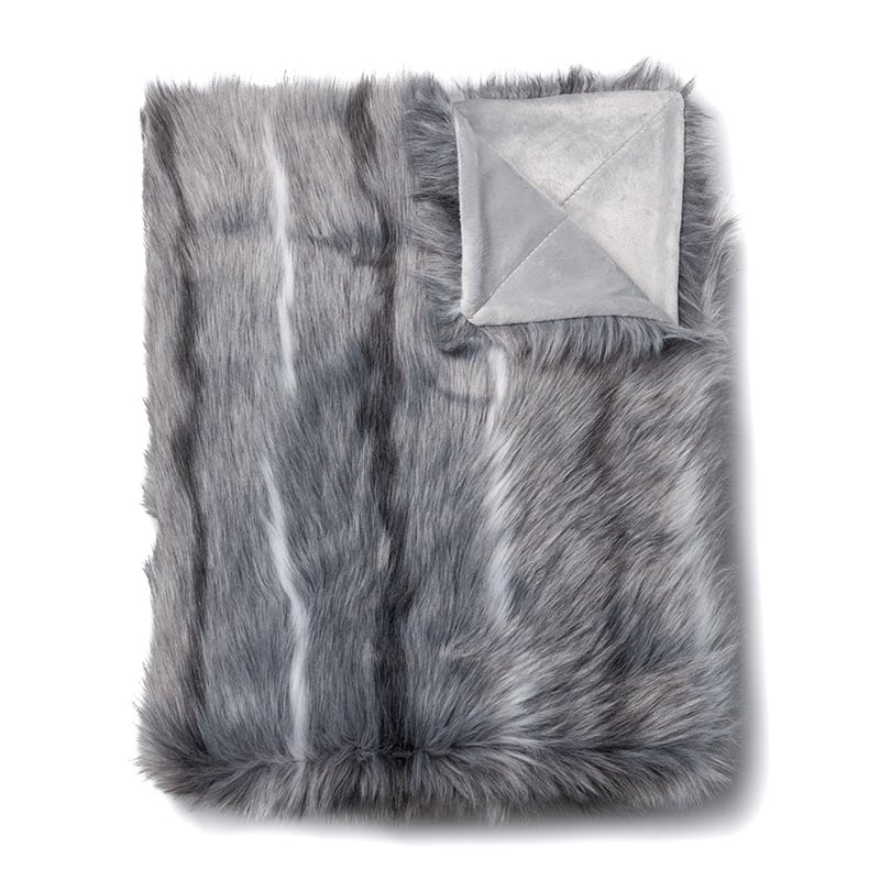 Montana Grey Stripe Fur Throw