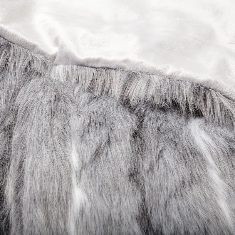 Montana Grey Stripe Fur Throw