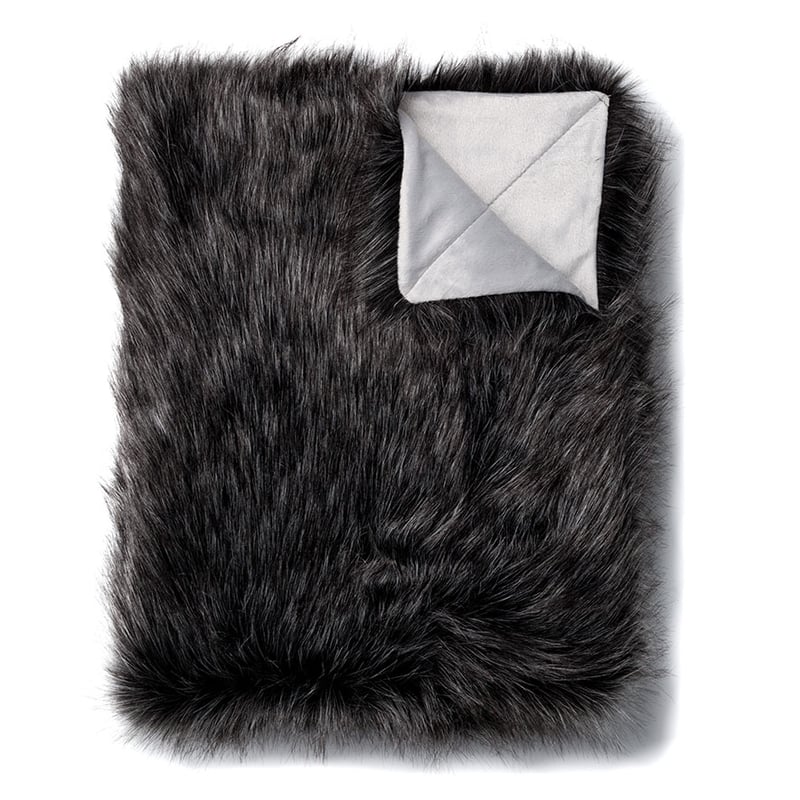 Montana Smokey Black Fur Throw