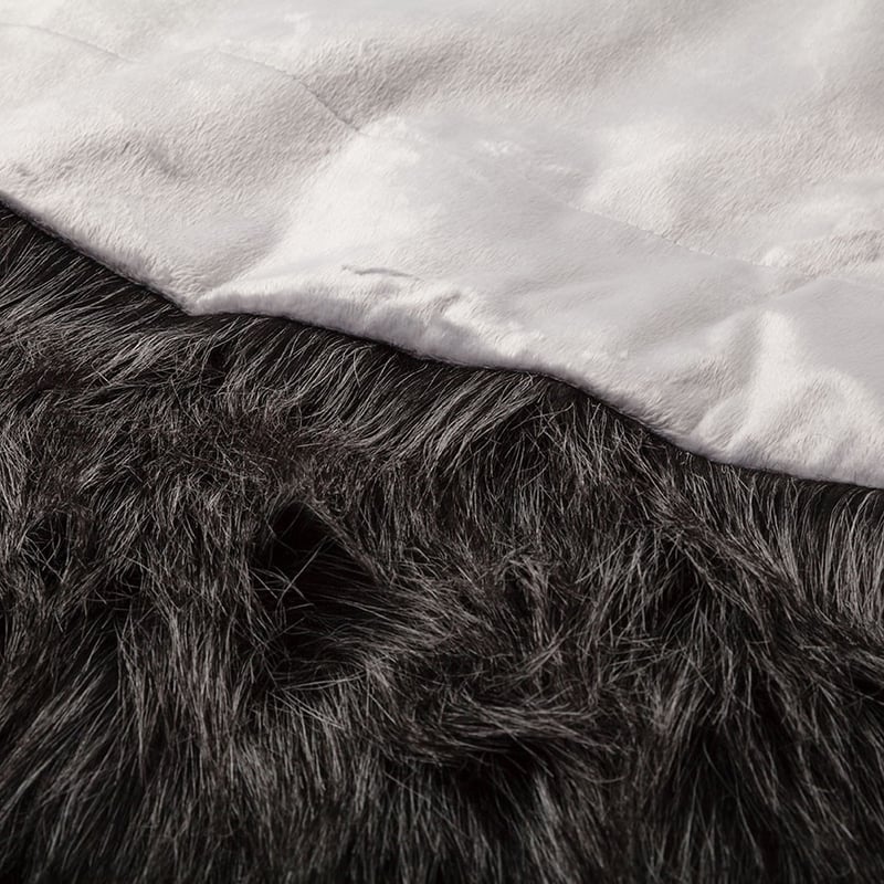 Montana Smokey Black Fur Throw