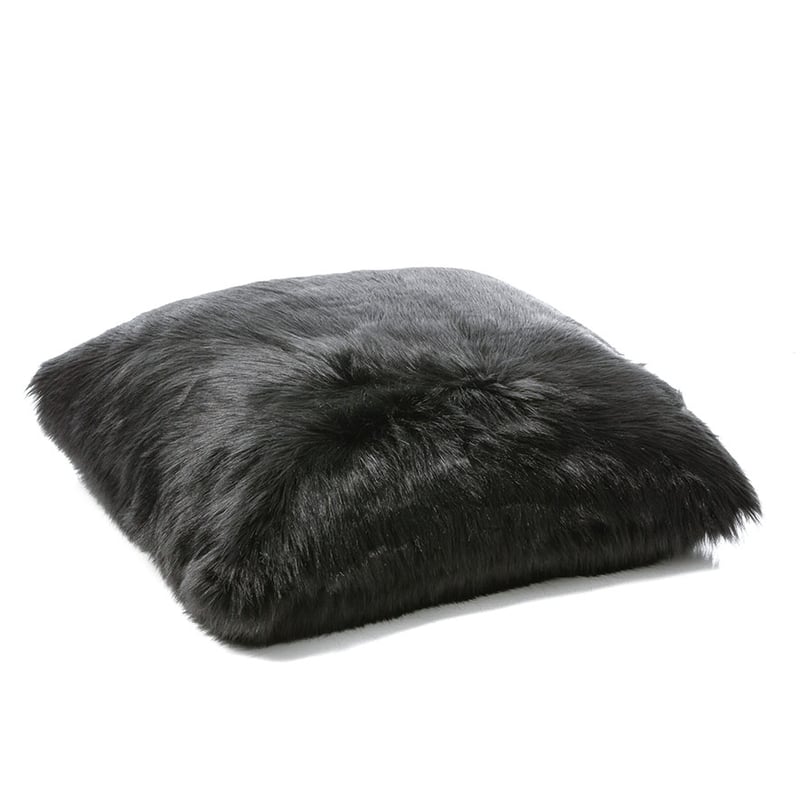 Alpine Fur Floor Cushion Black 