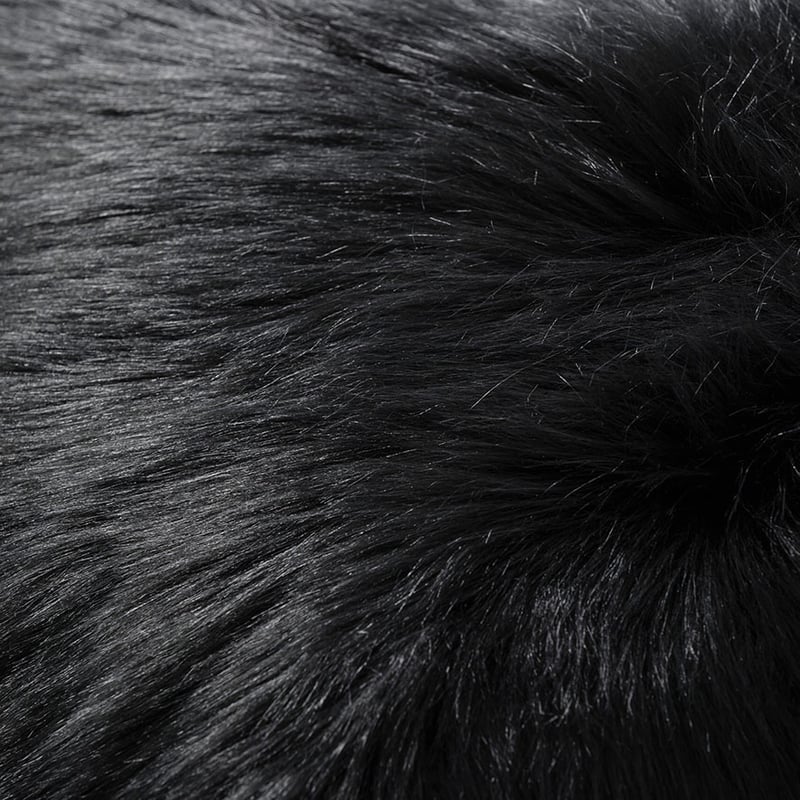 Alpine Fur Floor Cushion Black 