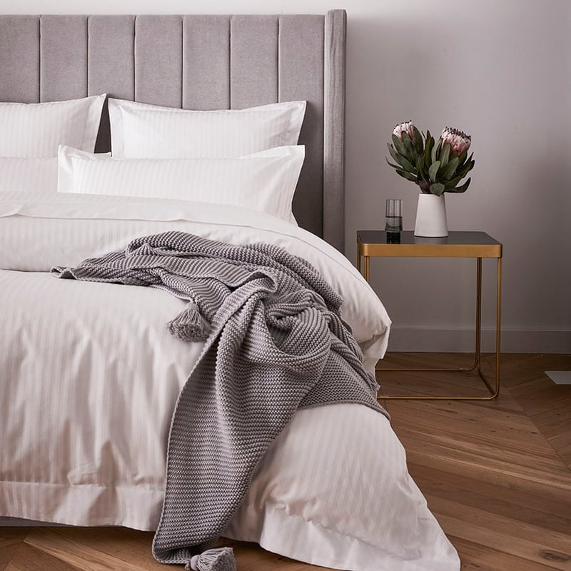 1200TC Stripe Quilt Cover Snow