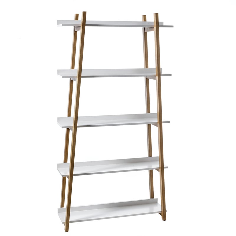 Balmain 5 Tiered Bookshelf Oak and White