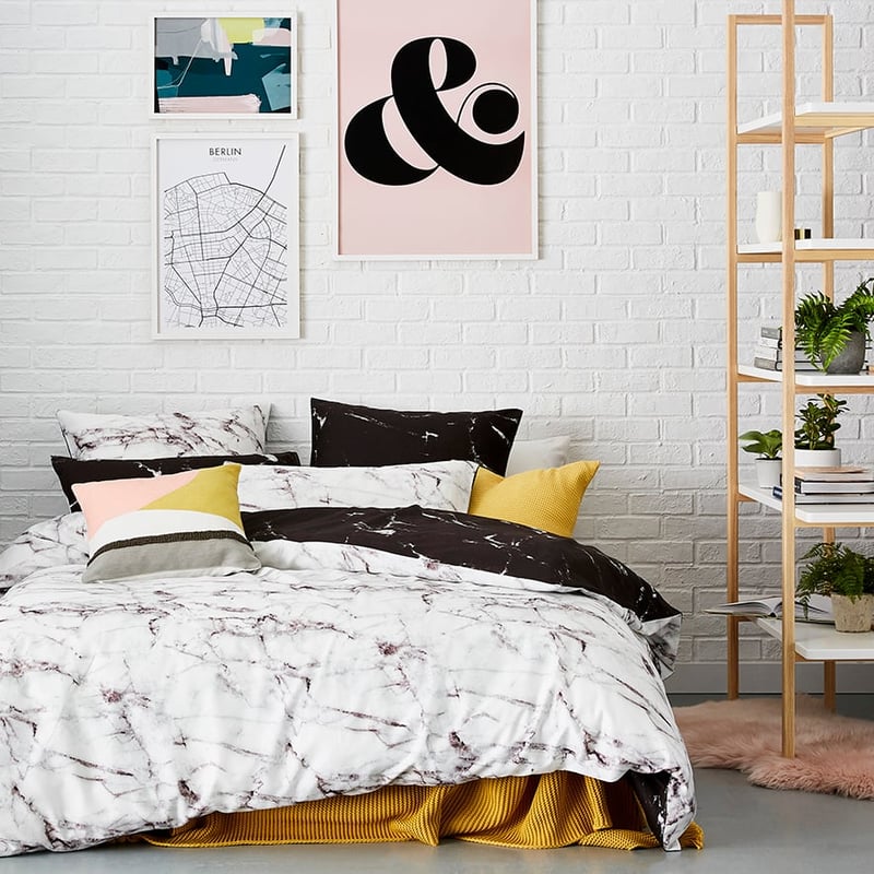 Marmo Quilt Cover Set White