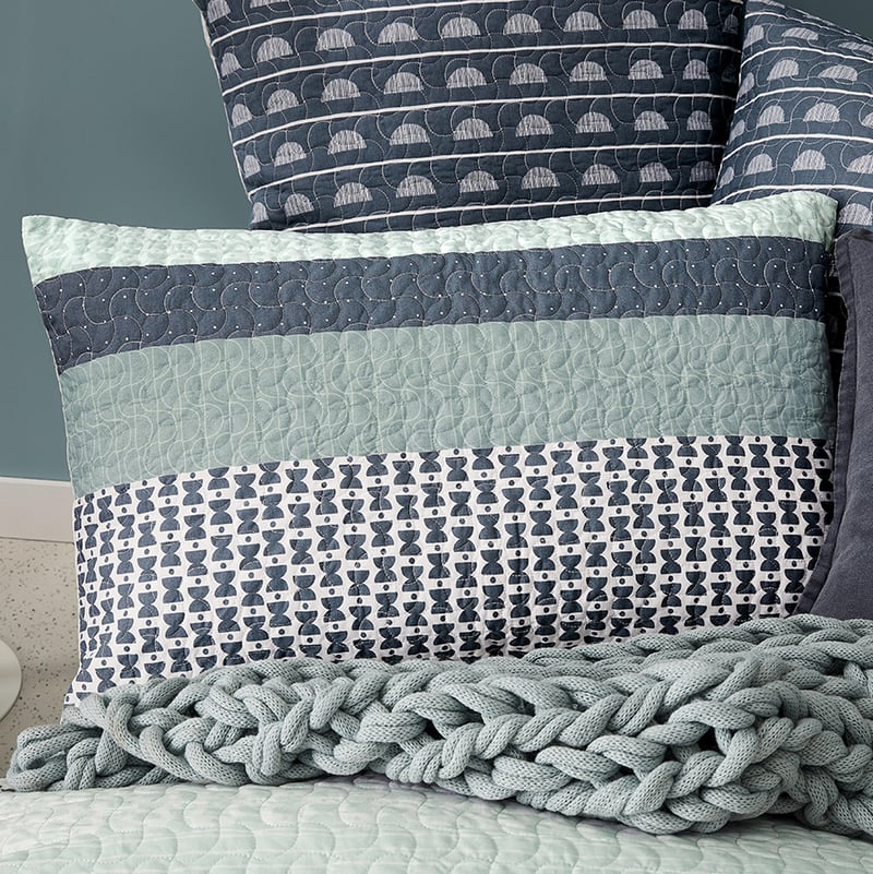 Retreat Quilted Indigo Standard Pillowcase Pair