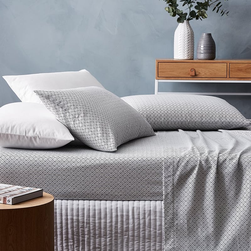 Moroccan Tile Flannelette Printed Sheet Set Blue