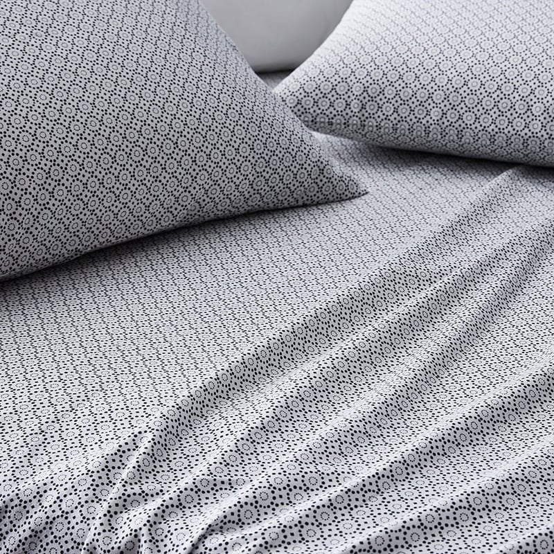 Moroccan Tile Flannelette Printed Sheet Set Blue