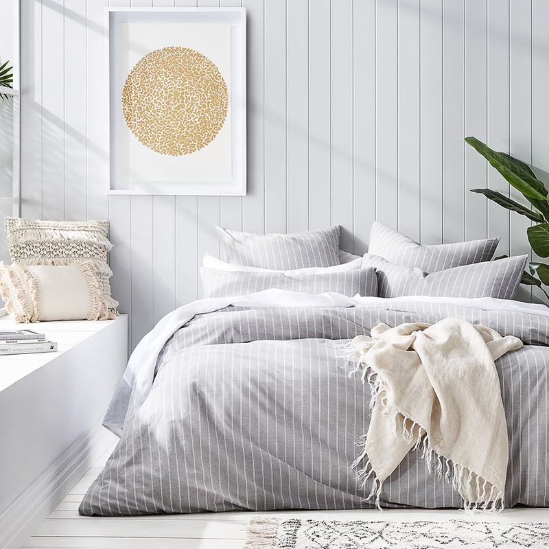 Srick Grey Quilt Cover Set