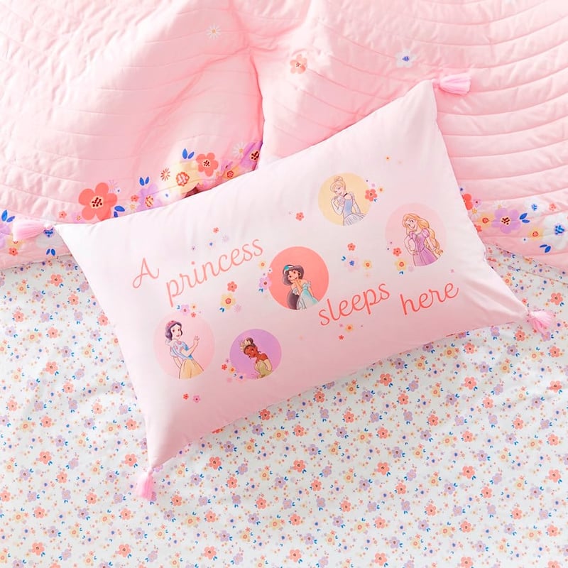 Disney Princess A Princess Sleeps Here Text Pillowcase