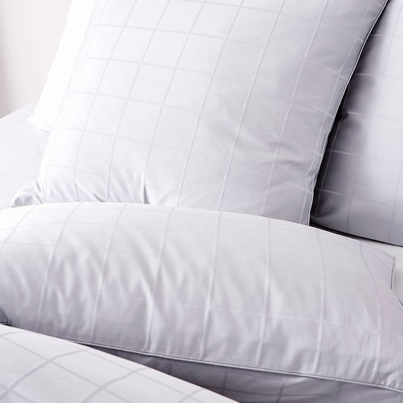1000TC Gramercy Grid Grey Dawn Quilt Cover Separates