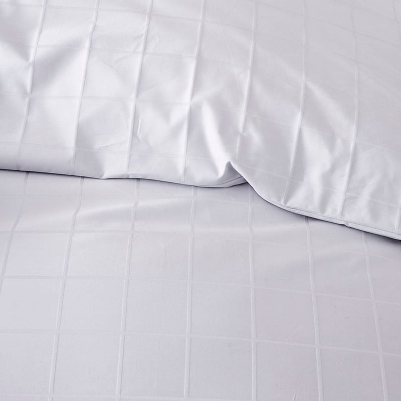 1000TC Gramercy Grid Grey Dawn Quilt Cover Separates