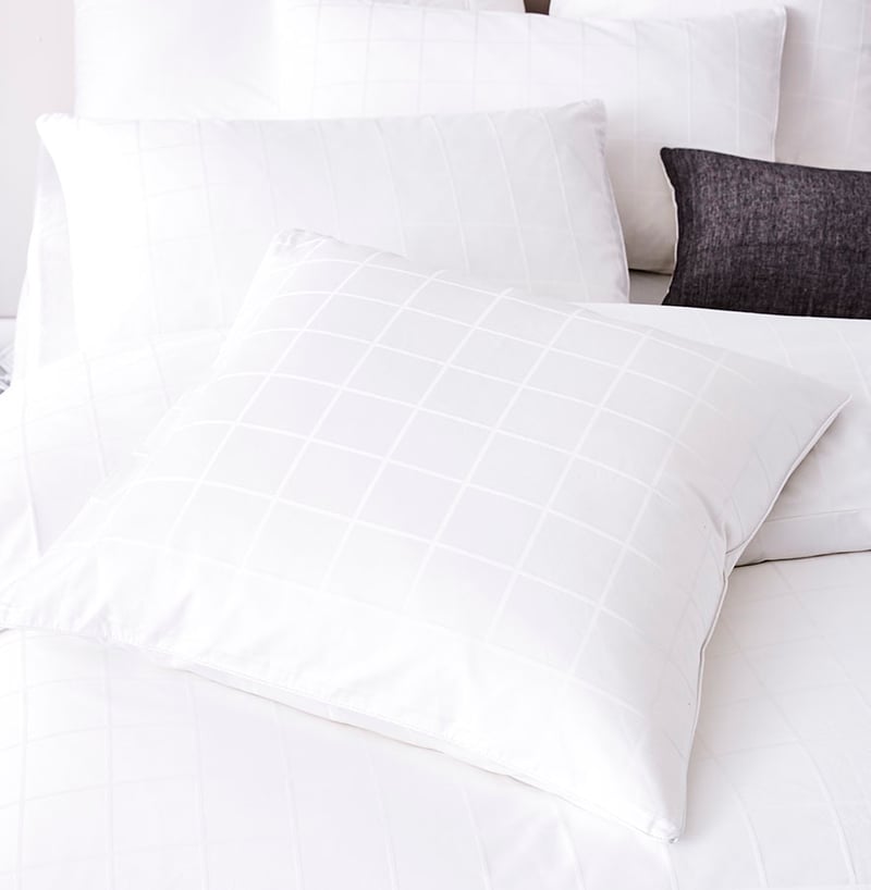 1000TC Gramercy Grid White Quilt Cover Separates