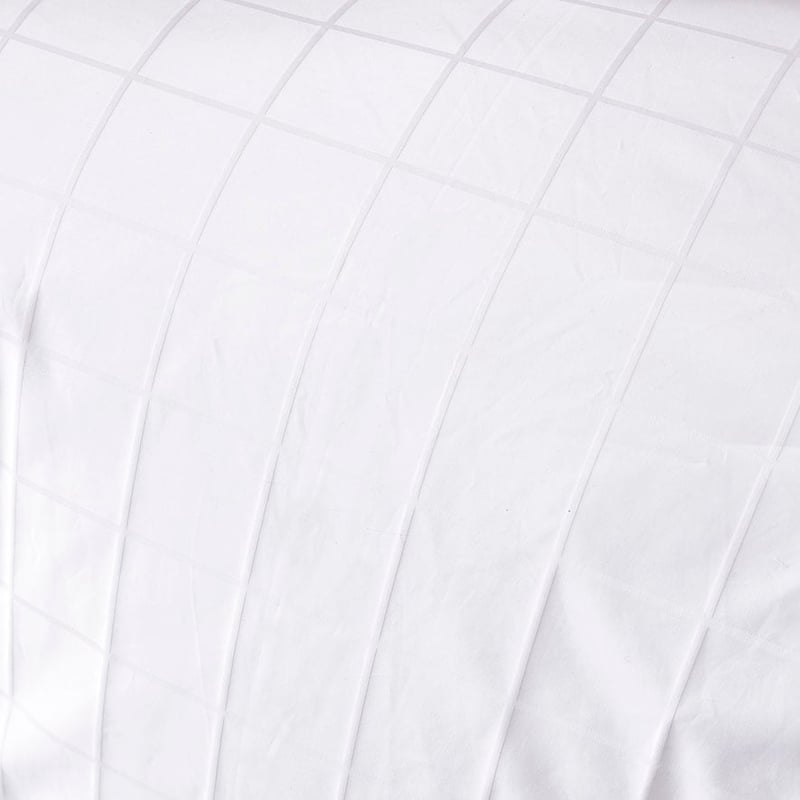 1000TC Gramercy Grid White Quilt Cover Separates