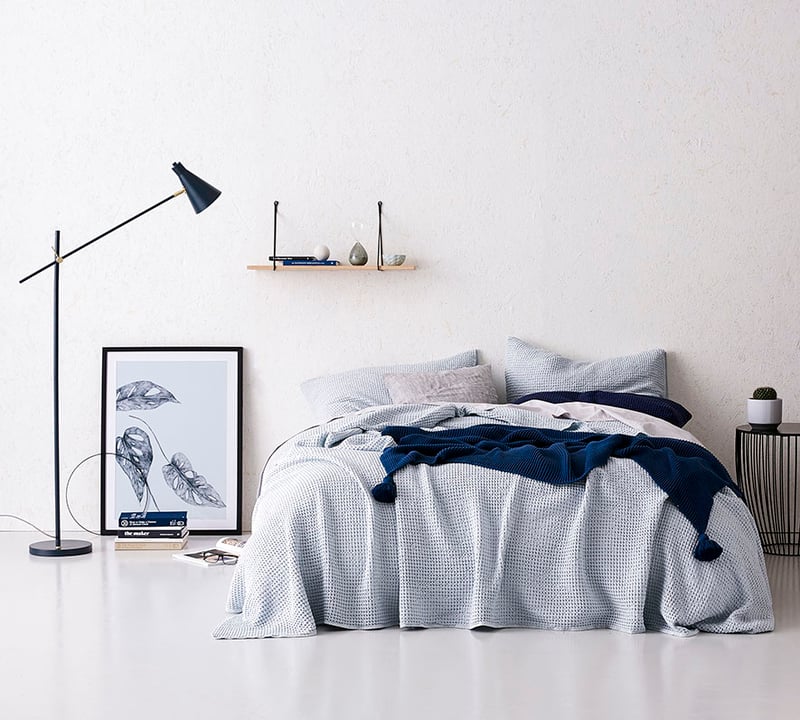 European Collection Scandi Coverlet Air Blue