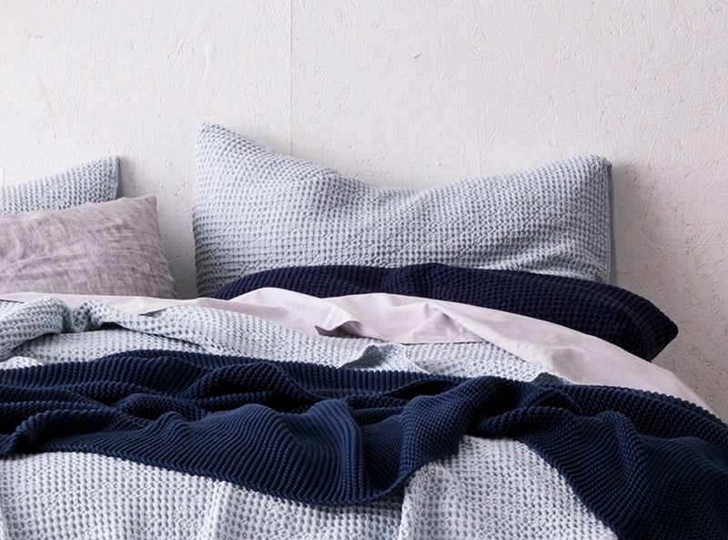 European Collection Scandi Coverlet Air Blue