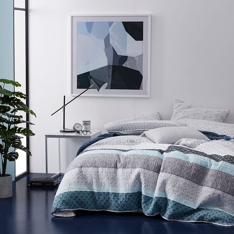 Jetta Quilted Quilt Cover Blue