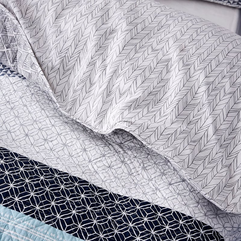 Jetta Quilted Quilt Cover Blue