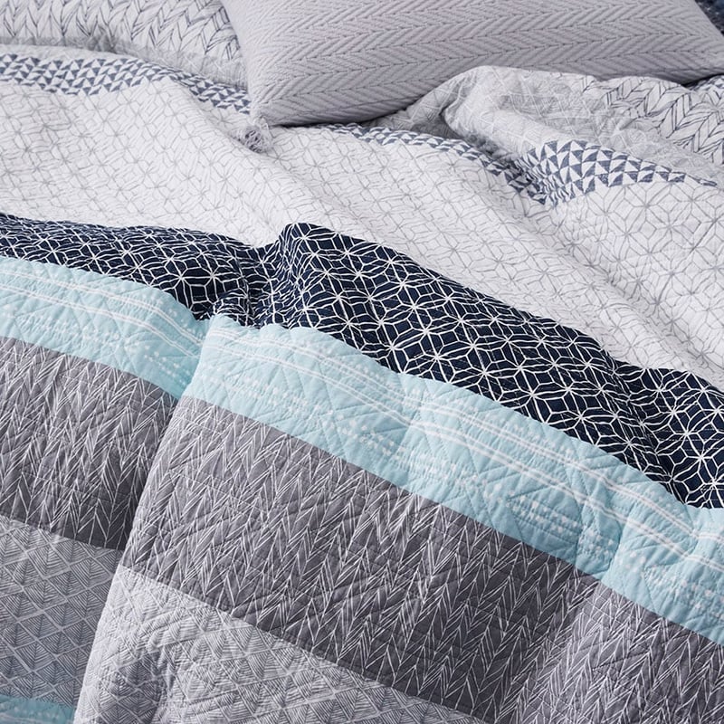 Jetta Quilted Quilt Cover Blue