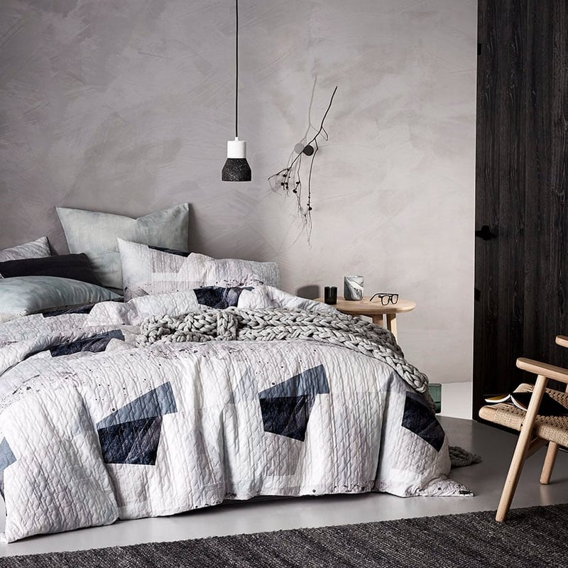 Morrison Quilted Quilt Cover Sky Grey