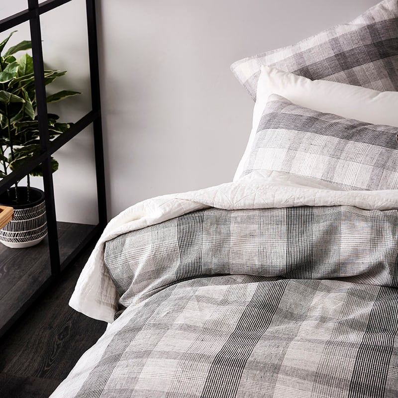 Aston Check Black and White Quilt Cover Set
