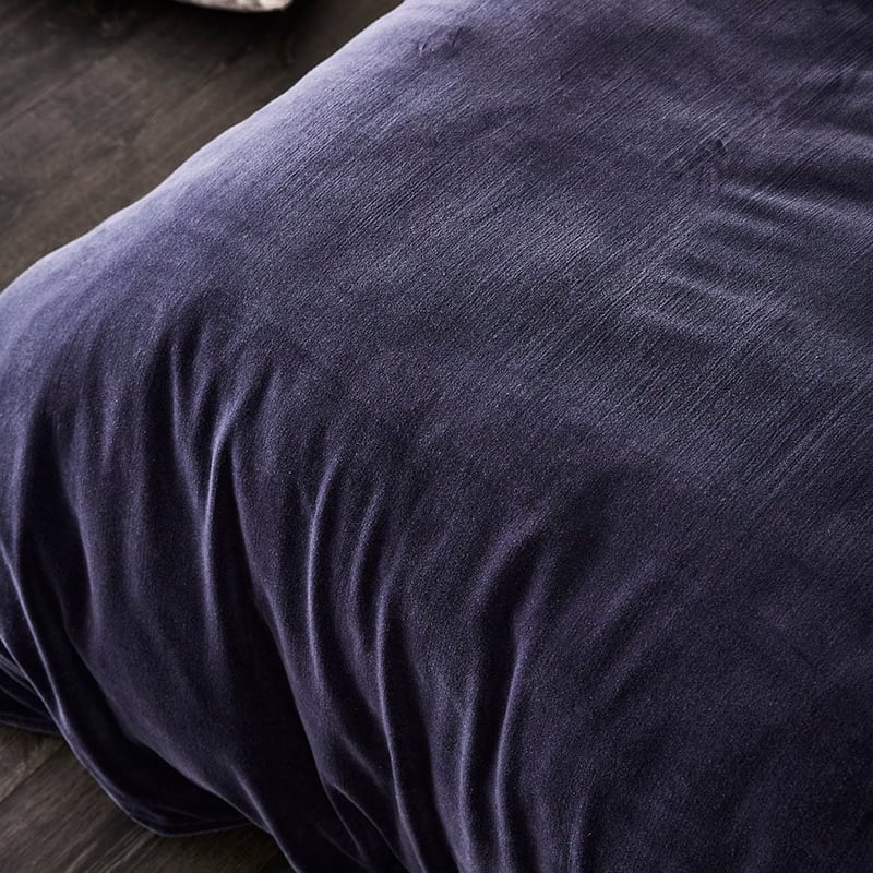 Cotton Velvet Quilt Cover Navy 