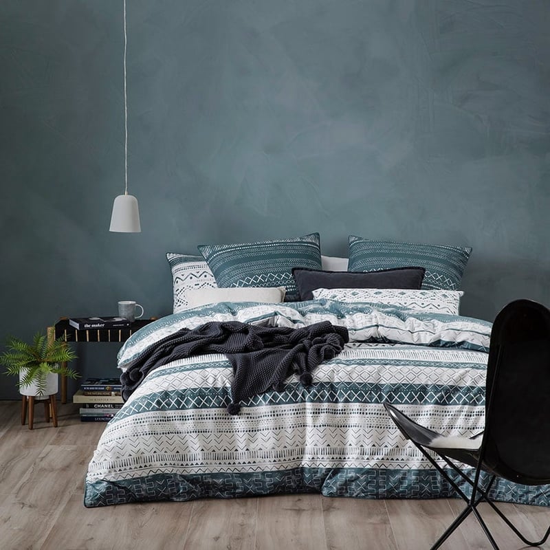 Dakota Quilt Cover Set Lagoon