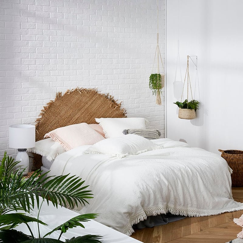 European Collection Boheme Fringe White Quilt Cover