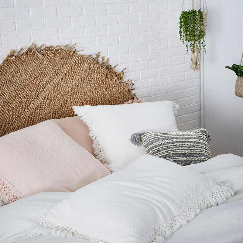 European Collection Boheme Fringe White Quilt Cover
