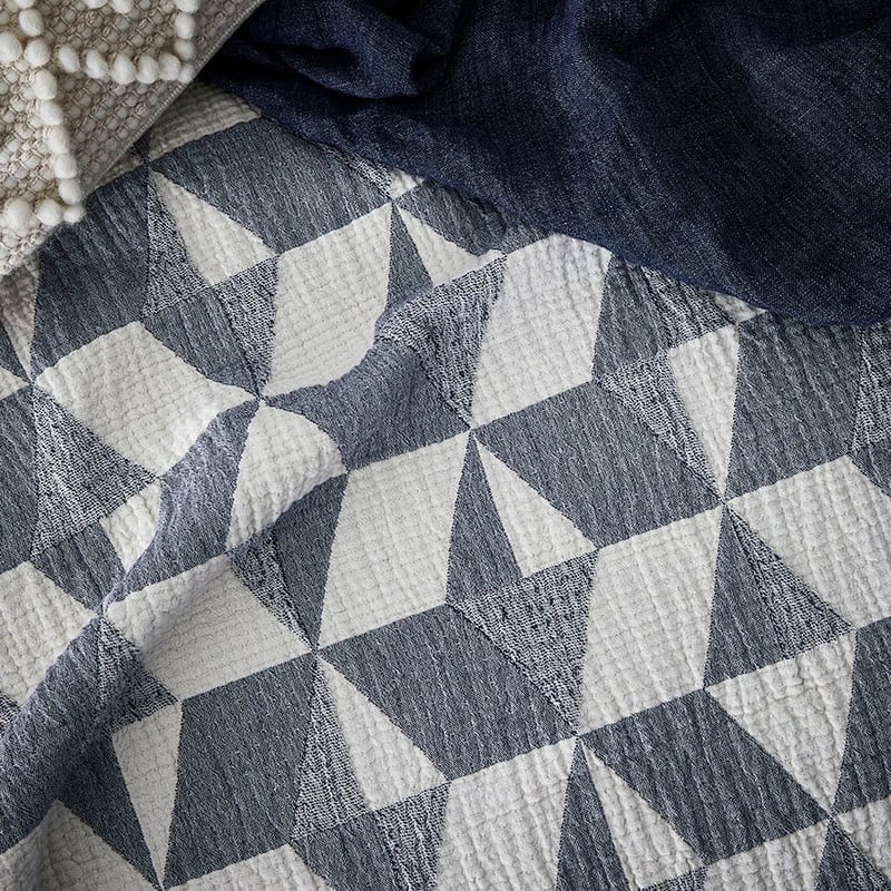 European Collection Oslo Coverlet Navy