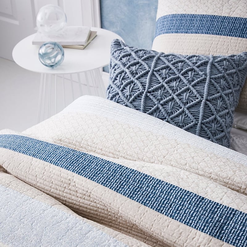 Amaranth Quilted Quilt Cover Blue