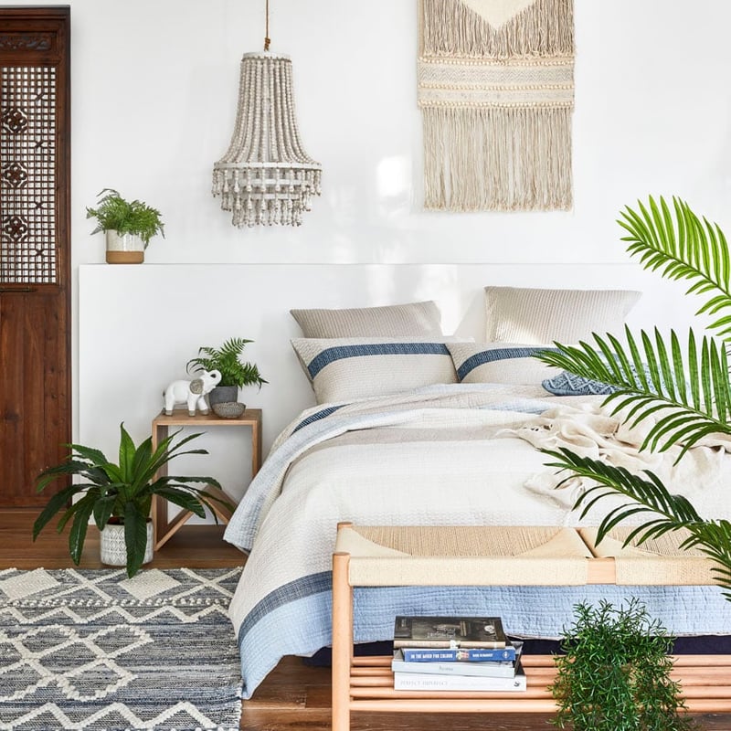 Amaranth Quilted Quilt Cover Blue