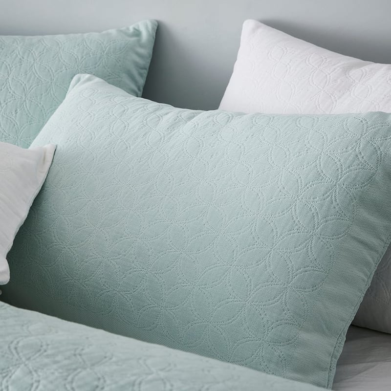 European Collection Madrid Coverlet Misty Blue