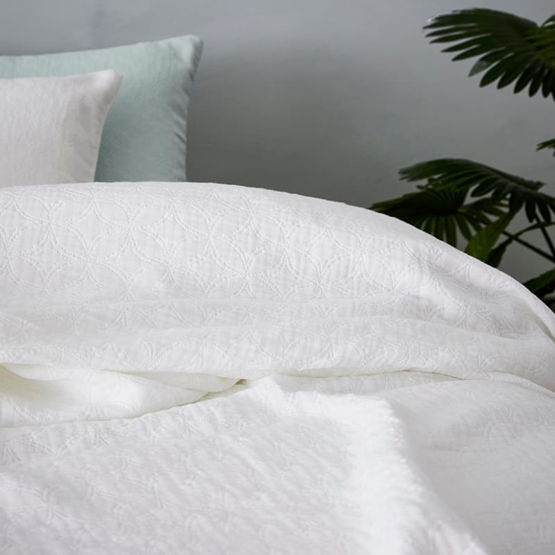 European Collection Madrid Coverlet White